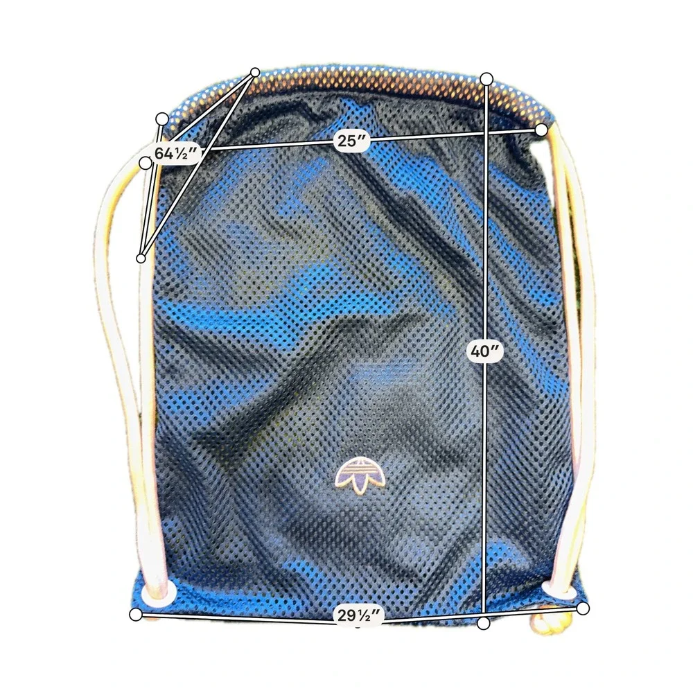 Adidas Alexander Wang Drawstring Bag Unisex OS Blue Excellent Mesh Cinch Sack